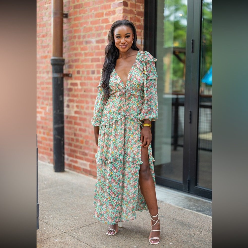 BuddyLove best selling chiffon long sleeve maxi dress. NWT